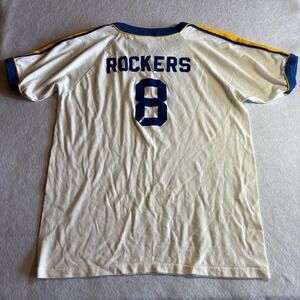 Vintage‎ 80s AnyWear Rockers Number 8 Ringer T-Shirt Mens Large USA Made